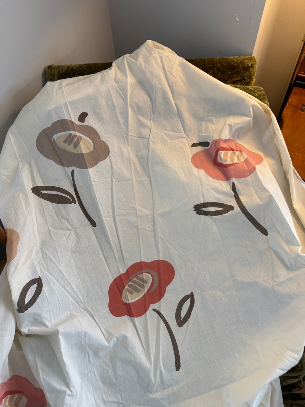 Vintage Marimekko 1978 Floral Twin Fitted Sheet